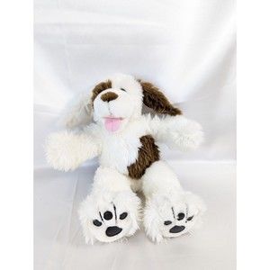 Build A Bear Shaggy Dog 16" Plush Brown White Poseable Ears Stuffed Animal Toy